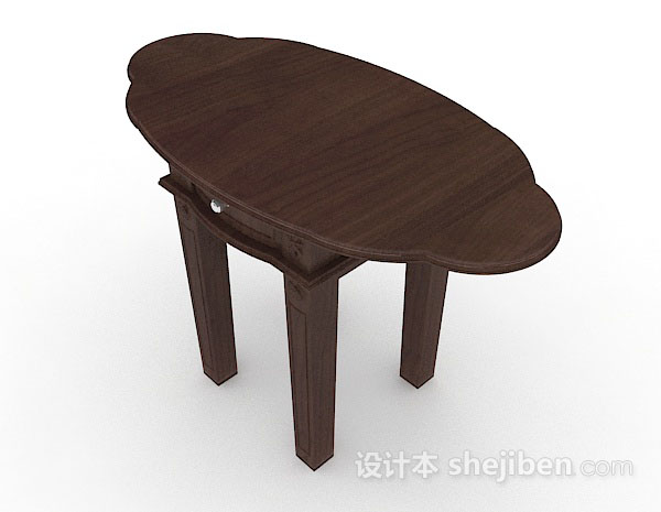 中式风格中式木质棕色书桌3d模型下载