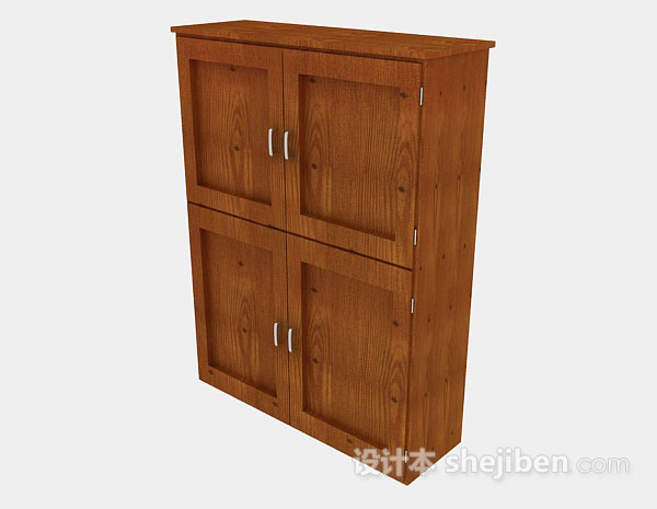 现代风格棕色木质家居衣柜3d模型下载