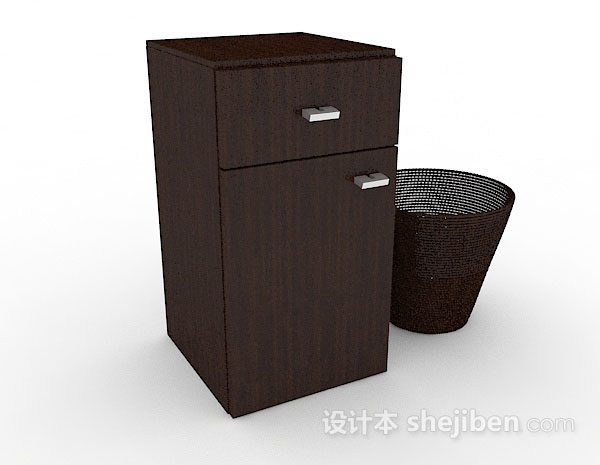 木质棕色储物柜3d模型下载