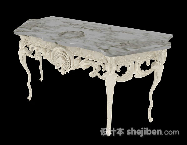 免费欧式石材餐桌3d模型下载