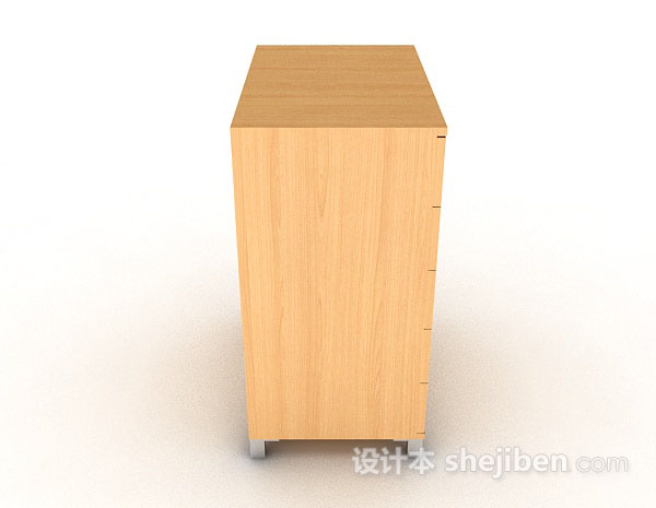 设计本黄色木质柜子3d模型下载