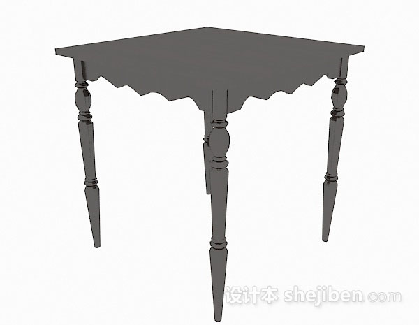 灰色餐桌3d模型下载