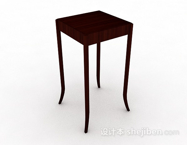 木质凳子3d模型下载