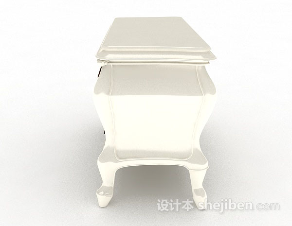 设计本欧式白色木质厅柜3d模型下载