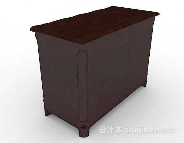 设计本中式复古木质厅柜3d模型下载