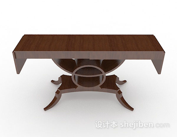 现代风格木质长方形书桌3d模型下载
