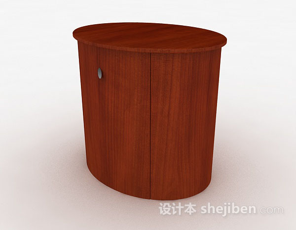现代风格椭圆形木质厅柜3d模型下载