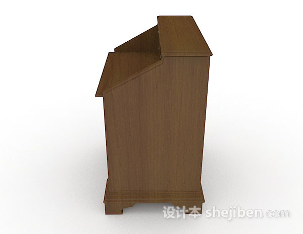 设计本棕色木质床头柜3d模型下载