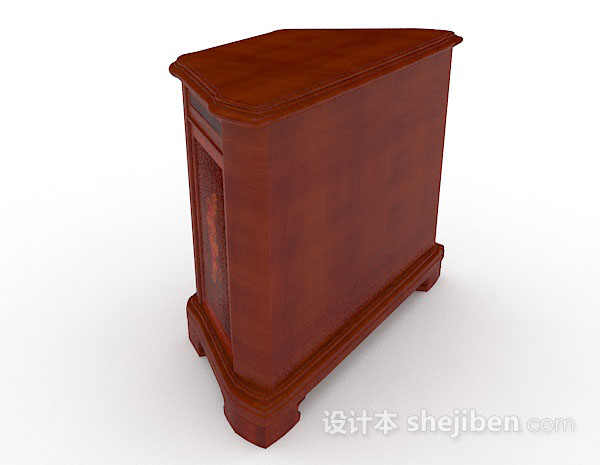 设计本红棕色木质厅柜3d模型下载