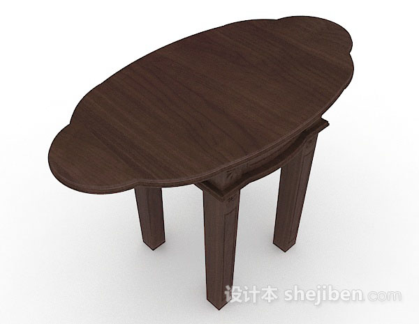 设计本中式木质棕色书桌3d模型下载