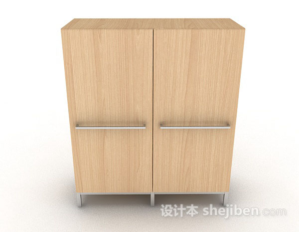 现代风格木质黄色衣柜3d模型下载