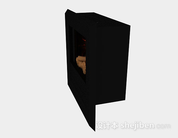 免费黑色壁炉3d模型下载