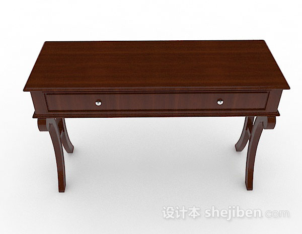 现代风格木质书桌3d模型下载
