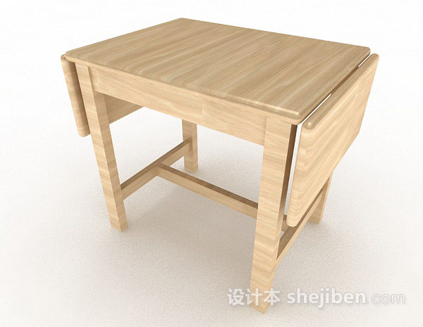 现代风格可折叠黄色木质书桌3d模型下载