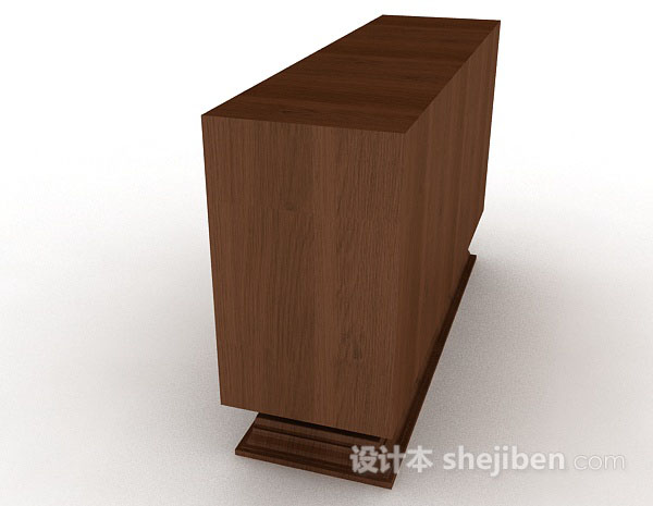 设计本木质棕色玄关柜3d模型下载