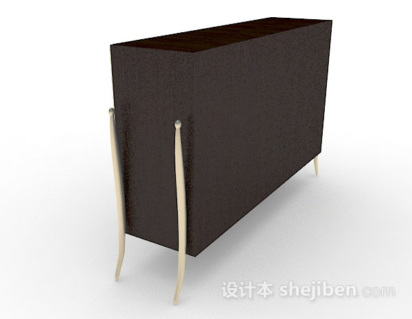 设计本棕色木质玄关柜3d模型下载