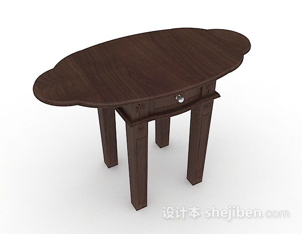 中式木质棕色书桌3d模型下载