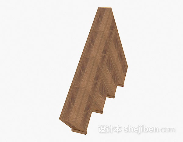 设计本现代个性木质展示柜3d模型下载