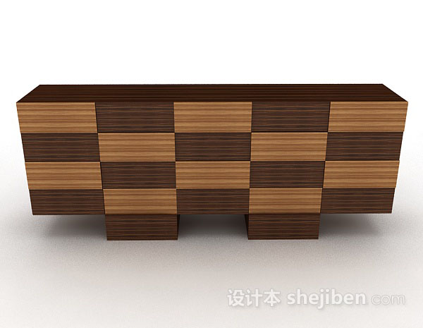 现代风格个性木质厅柜3d模型下载