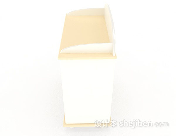 设计本黄色木质床头柜3d模型下载