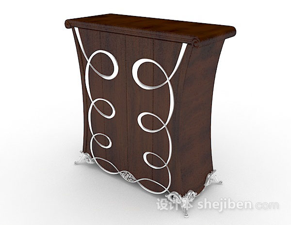欧式风格欧式木质厅柜3d模型下载