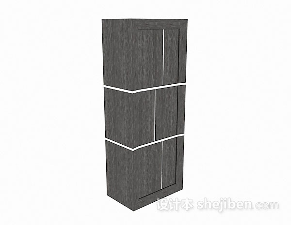 木质灰色储物柜3d模型下载