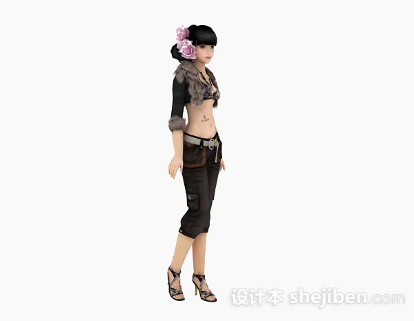 设计本游戏人物女性人体3d模型下载