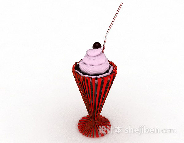 设计本红色冰淇淋3d模型下载