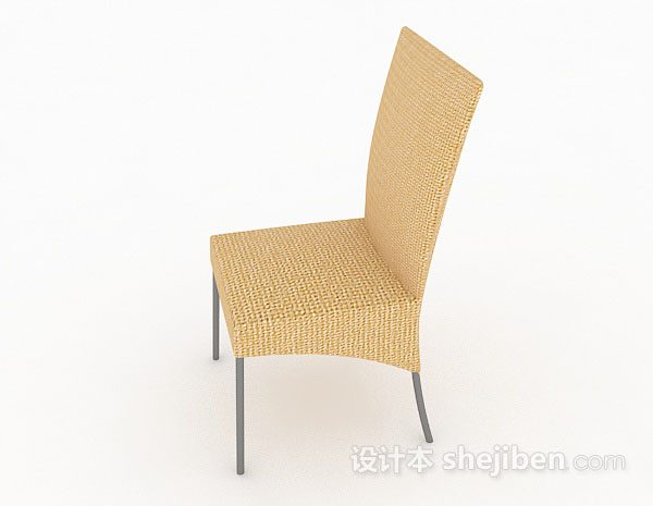 免费黄色家居椅子3d模型下载