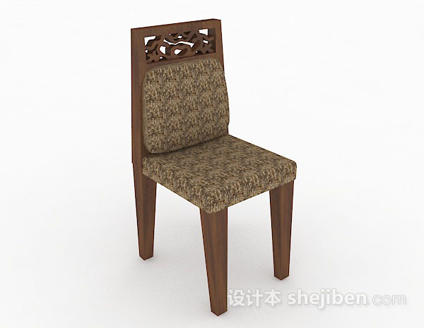 中式木质家居椅3d模型下载