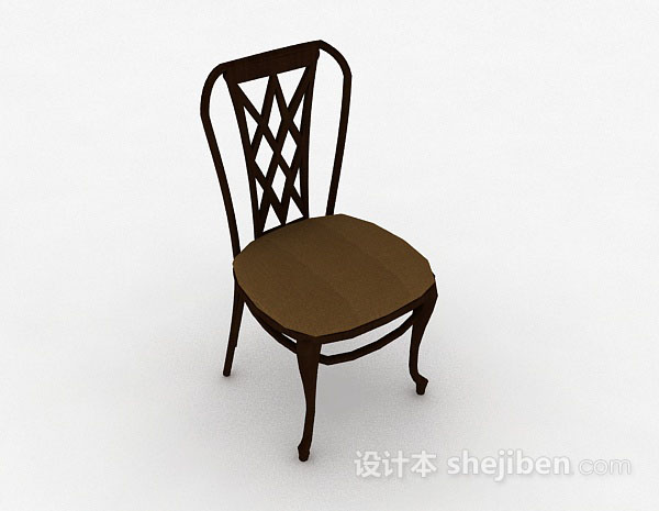 木质棕色家居椅子3d模型下载