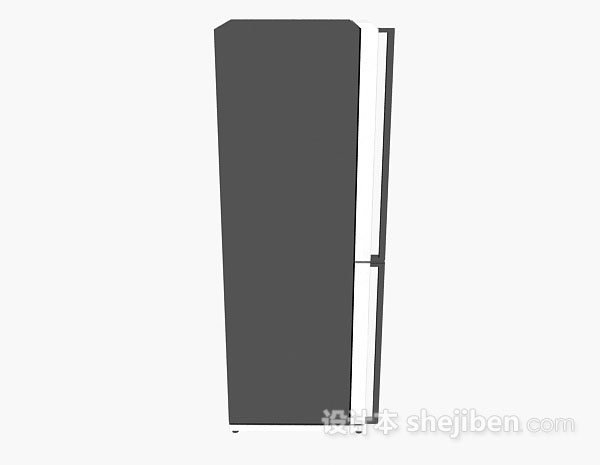 设计本灰色电冰箱3d模型下载