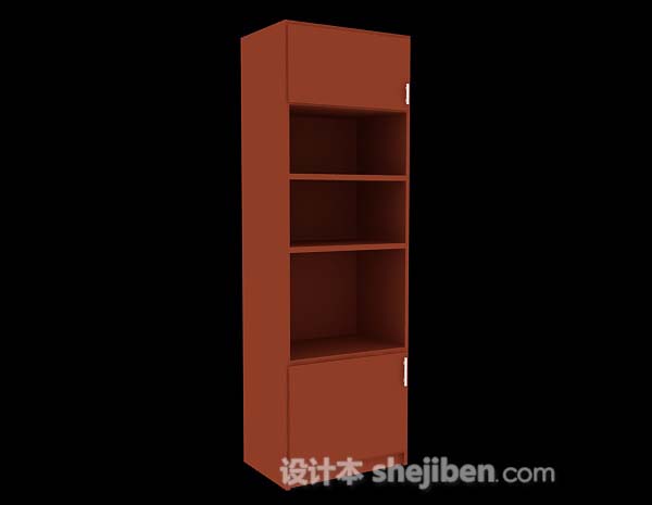 现代风格红棕色木质展示柜3d模型下载