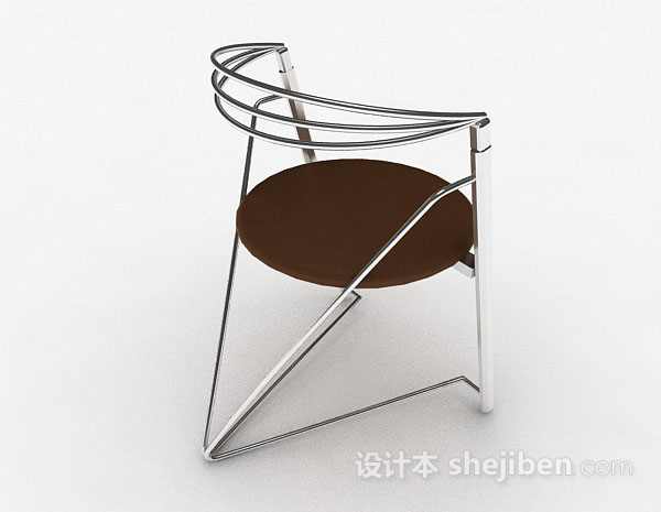 设计本棕色休闲家居椅子3d模型下载