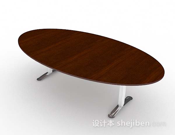 现代风格椭圆形餐桌3d模型下载
