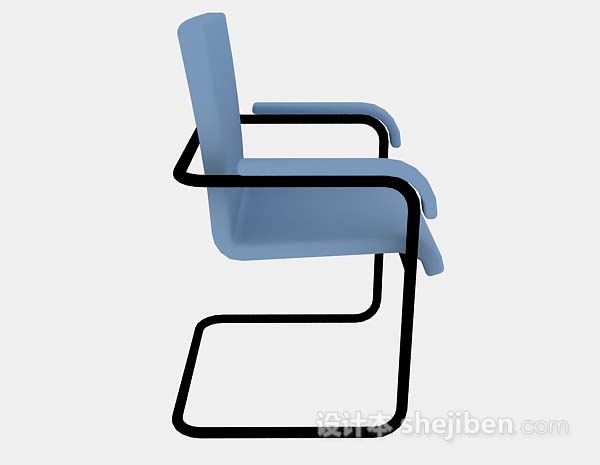 设计本蓝色休闲椅子3d模型下载