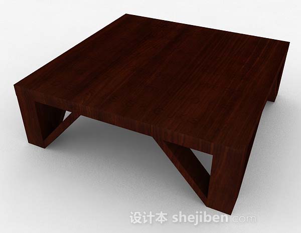 现代风格棕色木材茶几3d模型下载