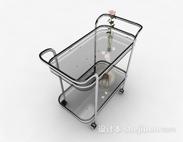 现代风格玻璃移动餐桌3d模型下载