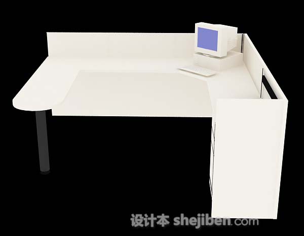 设计本黄色办公桌3d模型下载