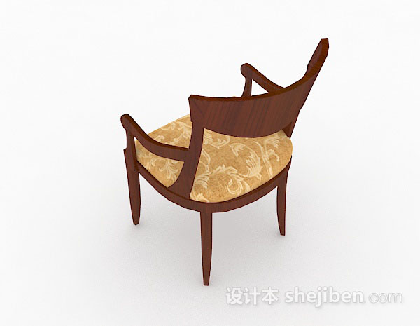 设计本棕色木质家居椅3d模型下载