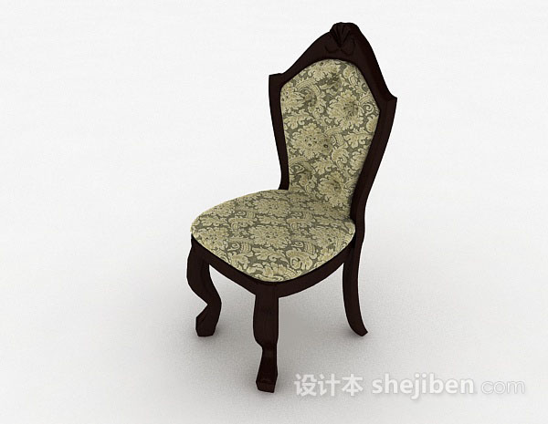 棕色木质家居椅子3d模型下载