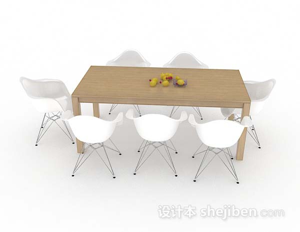 现代风格简约餐桌椅3d模型下载