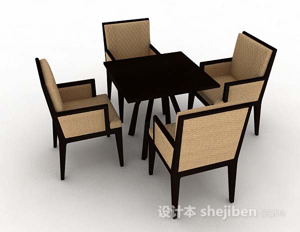 免费简单餐桌椅3d模型下载
