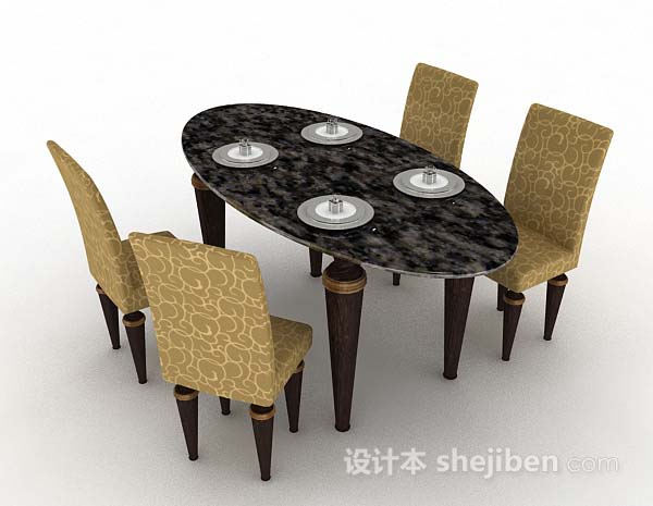 个性餐桌椅3d模型下载