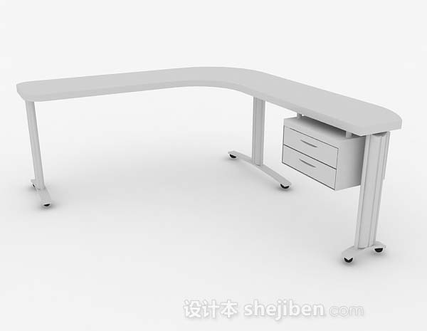 免费灰色办公桌3d模型下载