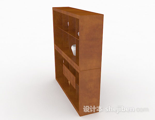 现代风格木质棕色展示柜3d模型下载