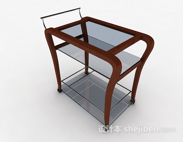 现代风格玻璃移动餐桌3d模型下载