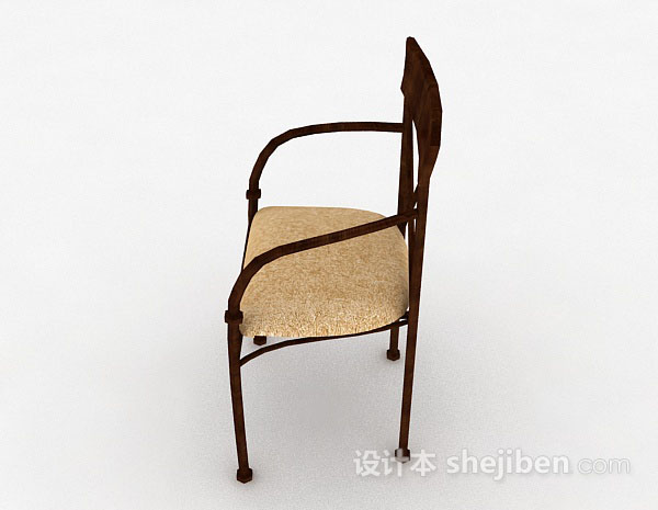 设计本家居棕色椅子3d模型下载