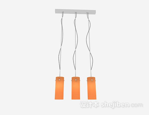 现代风格橙色吊灯3d模型下载