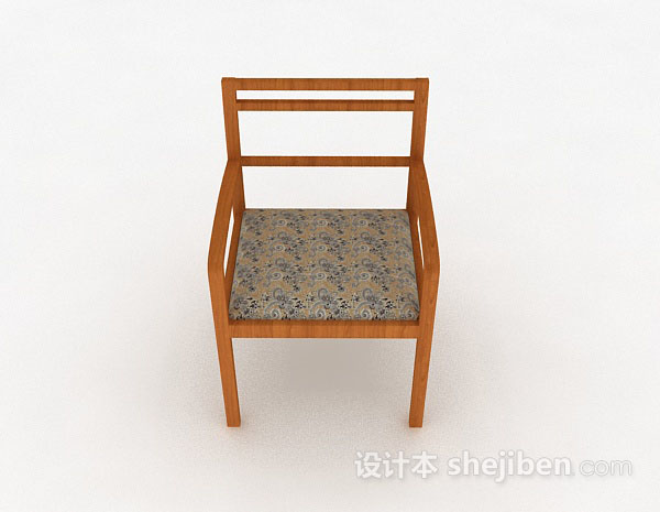 现代风格黄色木质家居椅子3d模型下载